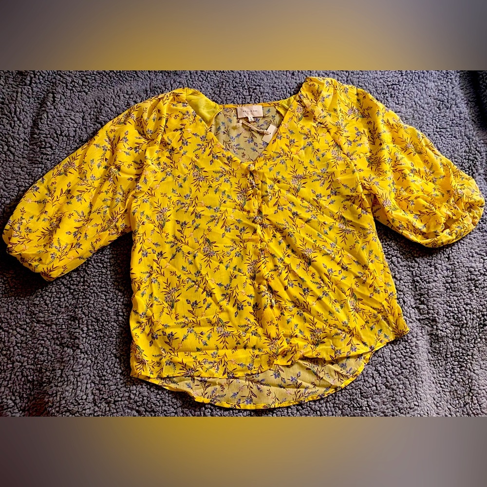 Floral Yellow Blouse